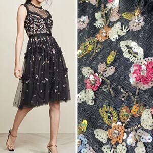 NWT NEEDLE & THREAD DRESS 2 BLACK MILKMAID WITCHY EDGY WHIMSIGOTH EVENT COCKTAIL